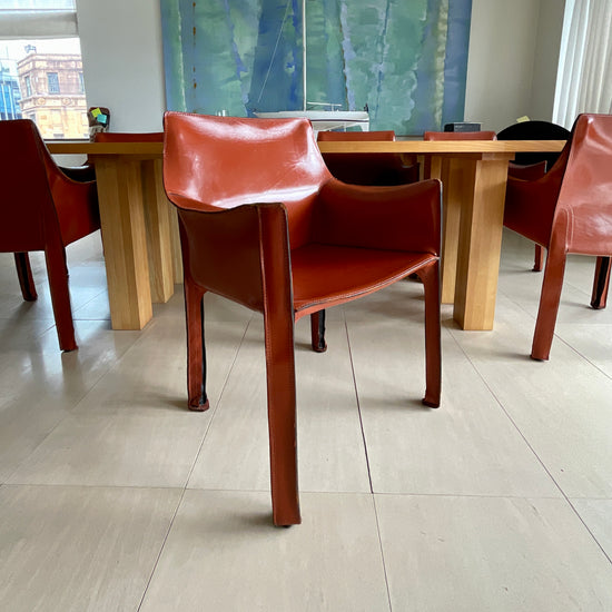 Set of FOUR Vintage Cab 414 Chairs by Mario Bellini for Cassina (2 sets available)
