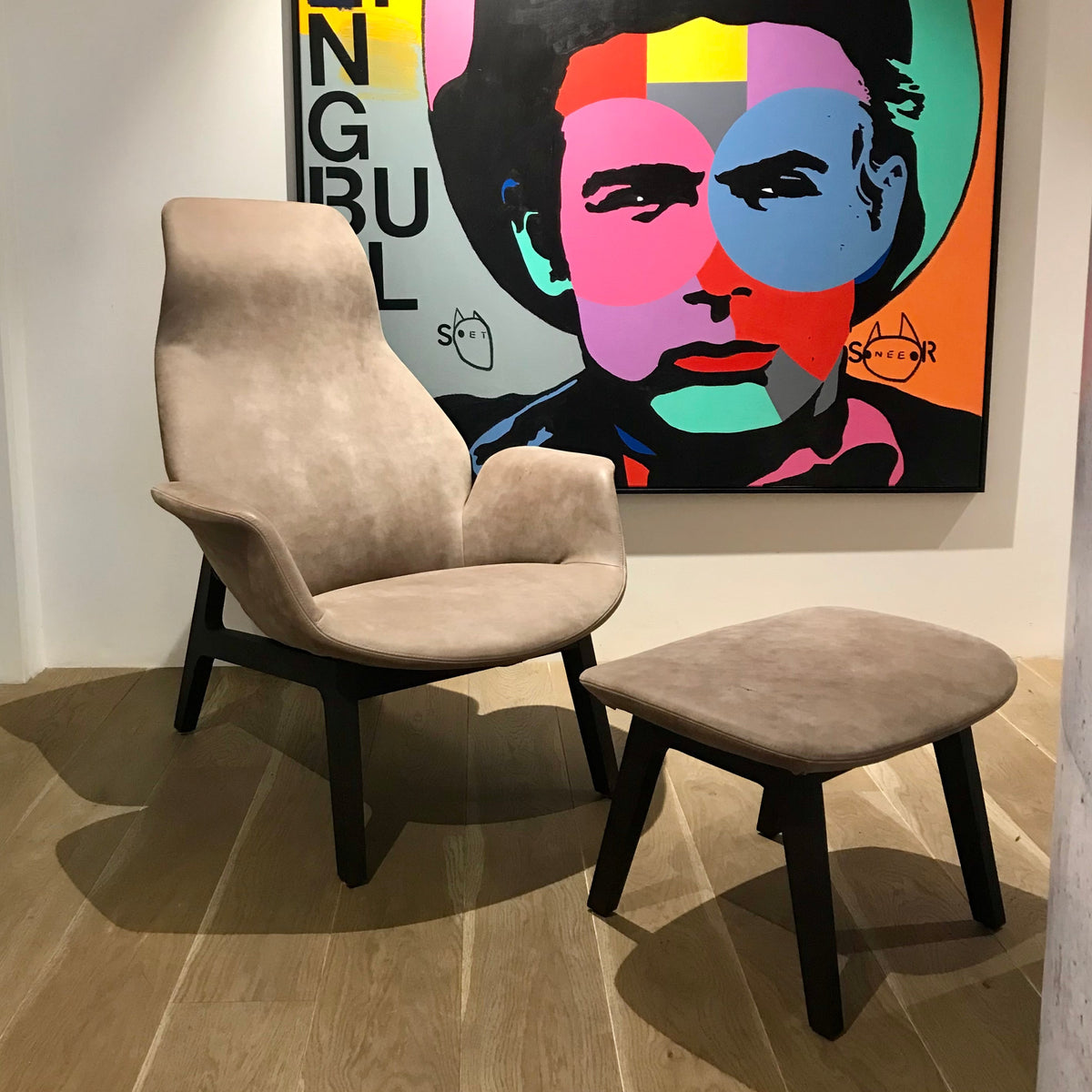 Ventura Lounge Chair & Footstool by Poliform Home Furniture on