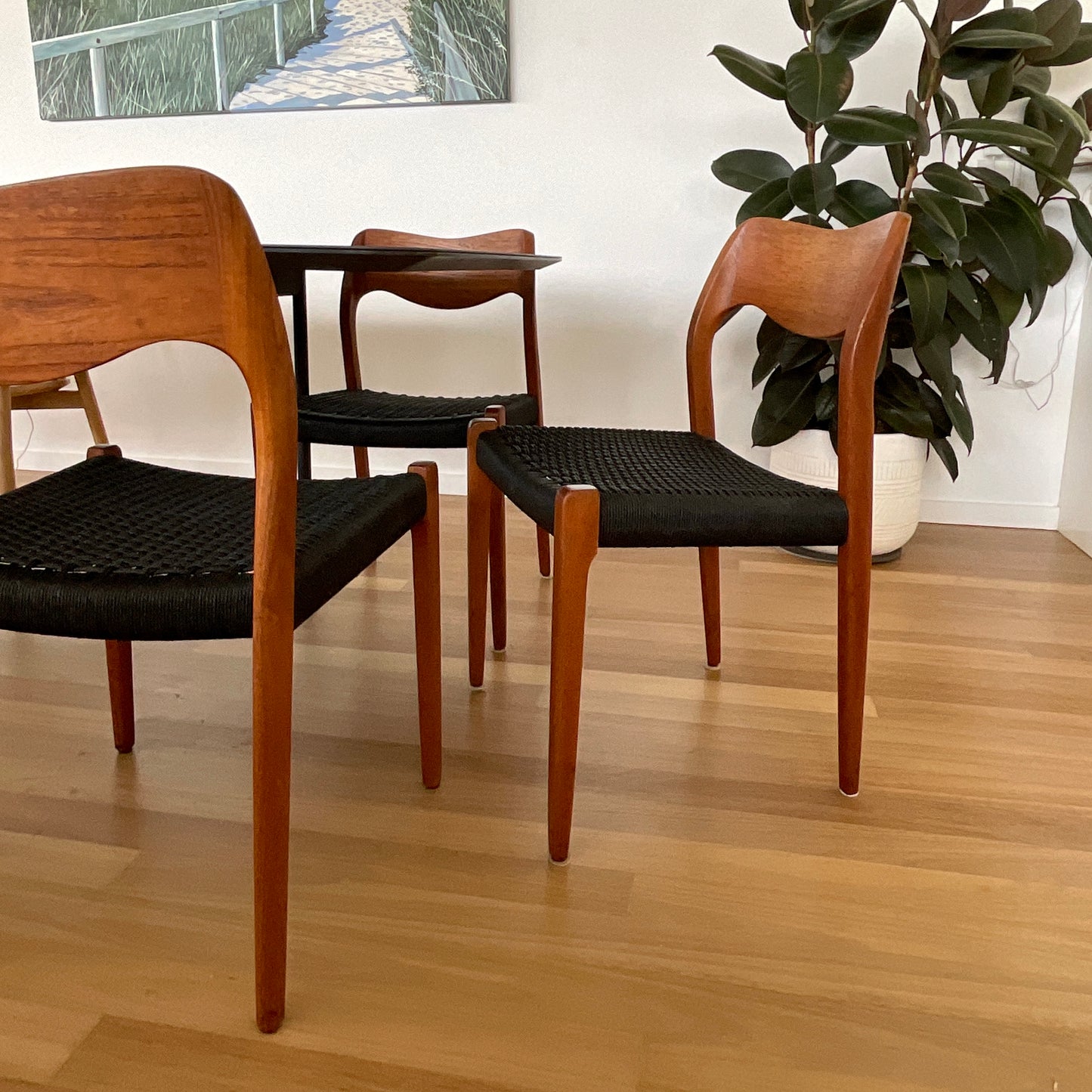 Set of FOUR Model #71 Chairs in Teak by Niels Møller for J.L Møller (2 sets available)