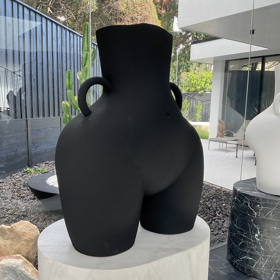 Mama Love Handles Ceramic Vase by Anissa Kermiche (Black)