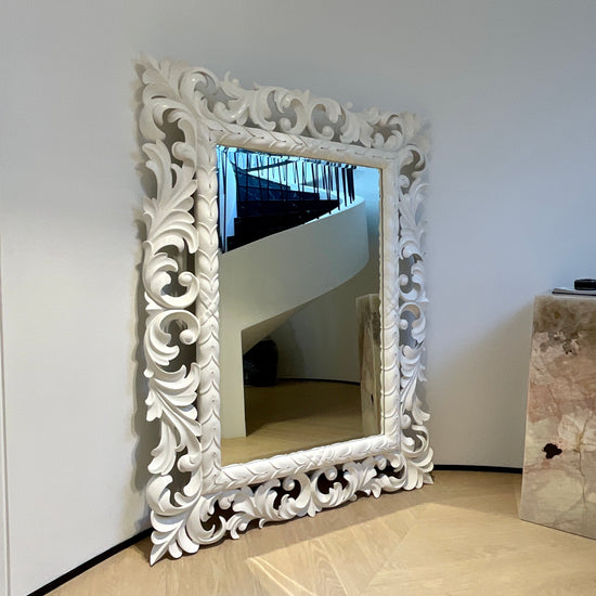 White Framed Mirror by Christopher Guy through Laura Kincade