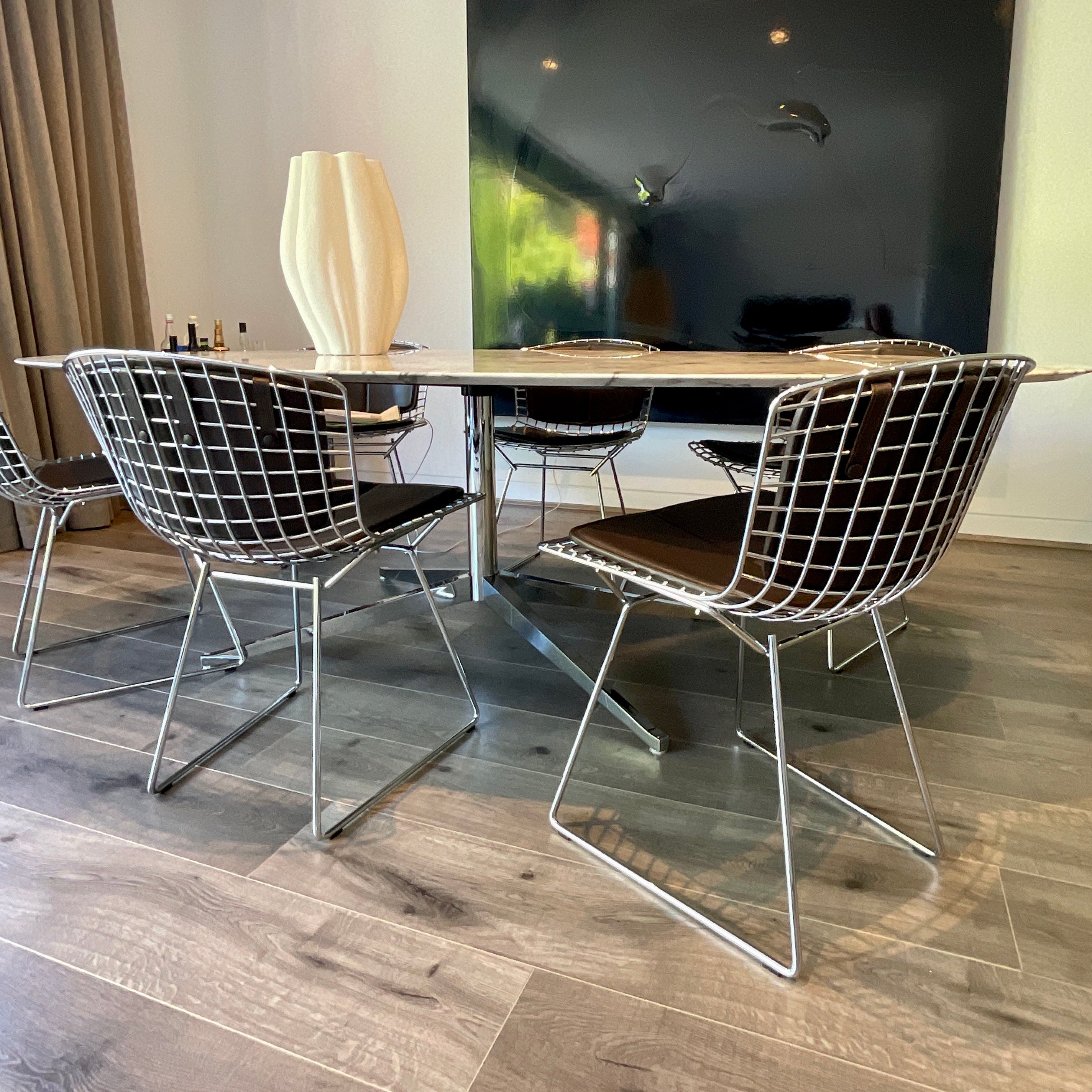 Knoll Bertoia Side Chairs Set of 6 Wire Dining Chairs | HFOC