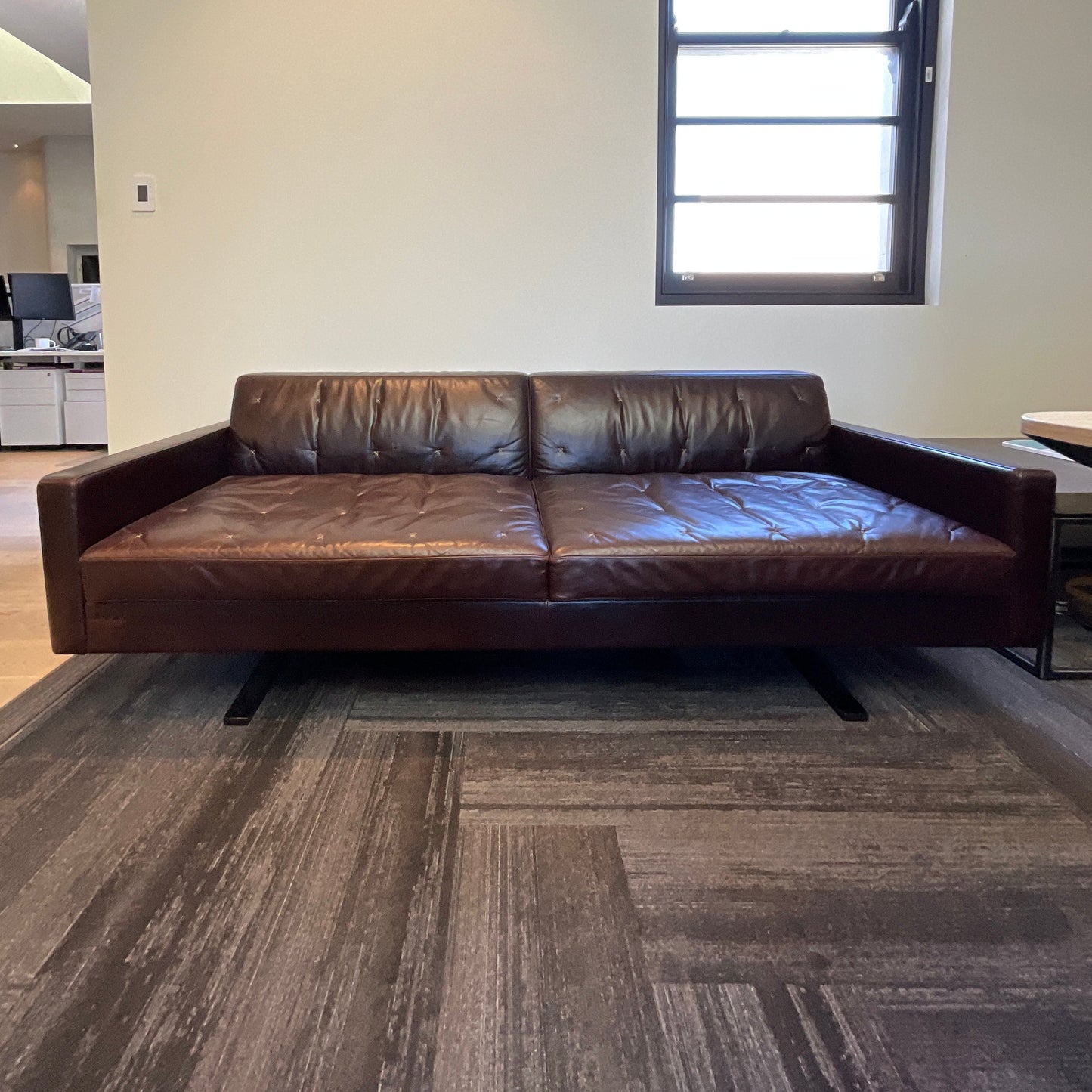 Poltrona Frau Kennedee quilted lounge sofa by Jean-Marie Massaud pre-owned designer furniture