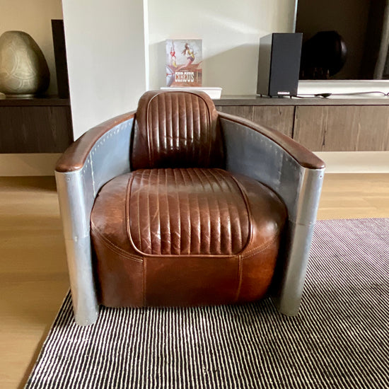 Aviator Tomcat Chair by Timothy Oulton through Restoration Hardware Swivel Base (2 available)