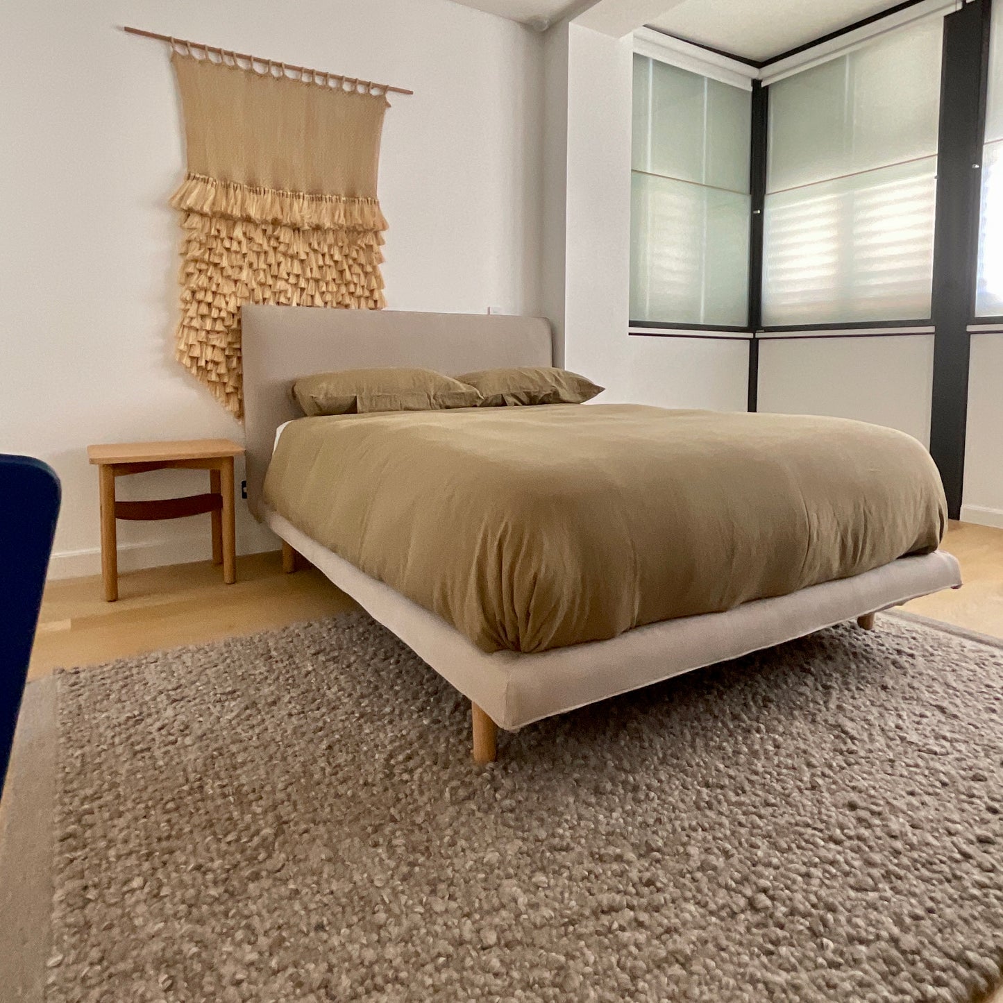 Jardan Nook Double Bed with upholstered headboard, pre-owned designer furniture