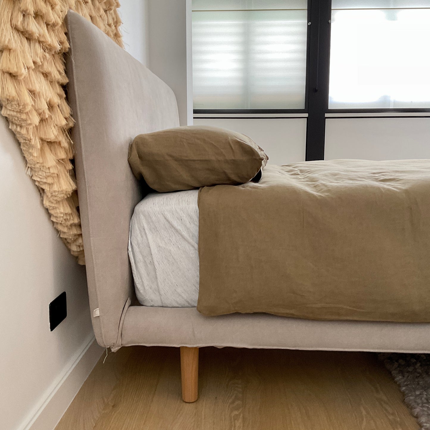 Jardan Nook Double Bed with rounded headboard, pre-owned designer furniture