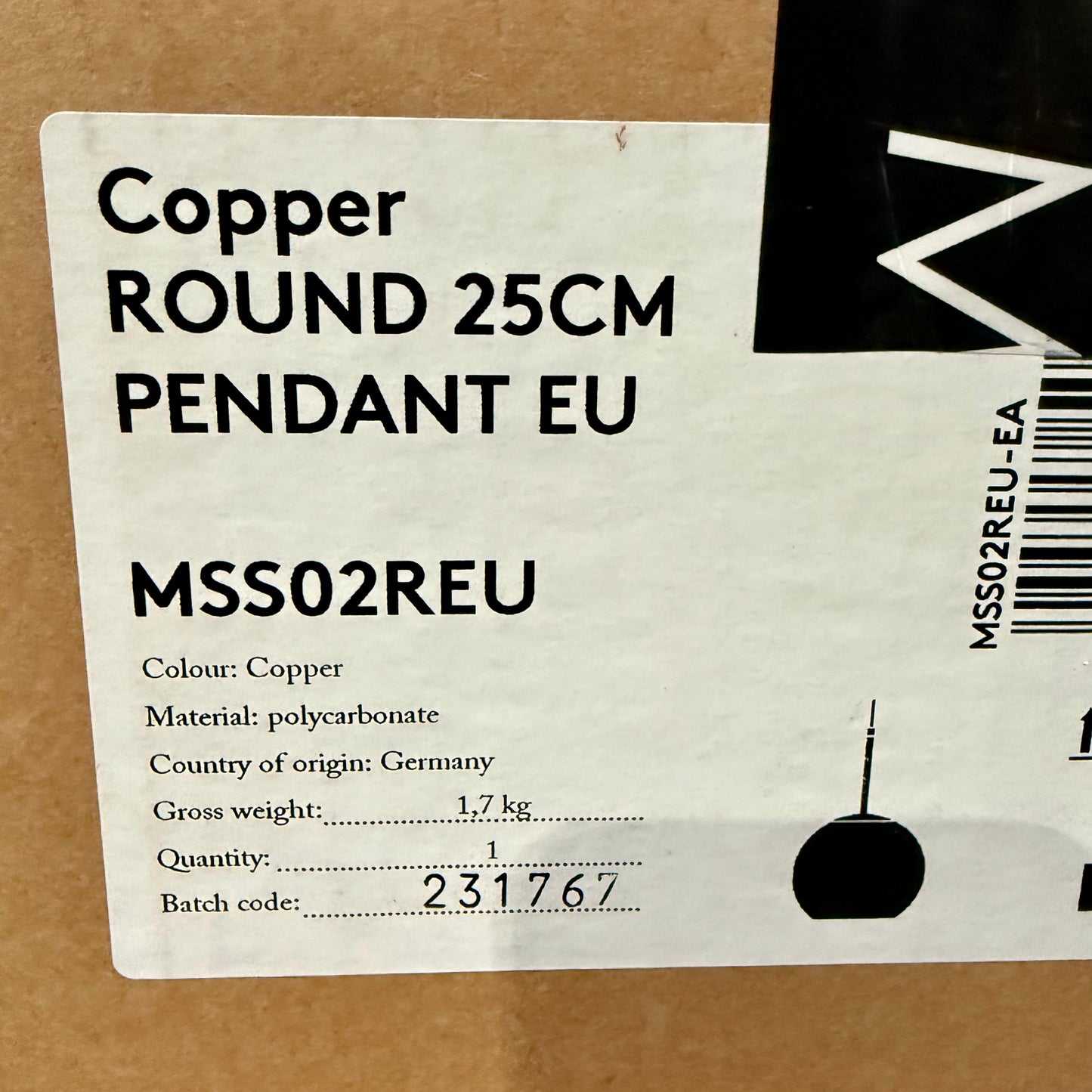 Copper Round Pendant Light (Small) by Tom Dixon (4 available)