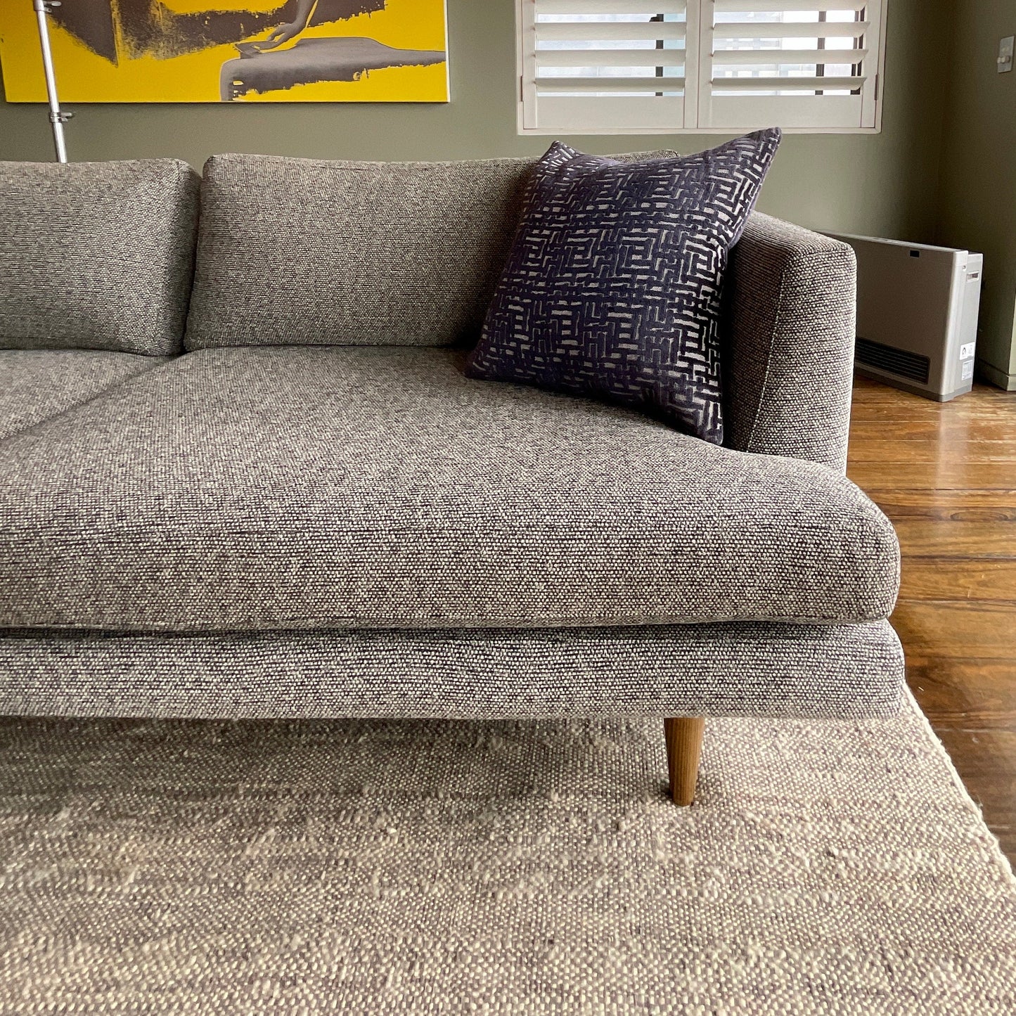 Arthur G Felix 3.5 seat sofa in grey Kvadrat Savanna fabric, pre-owned designer furniture