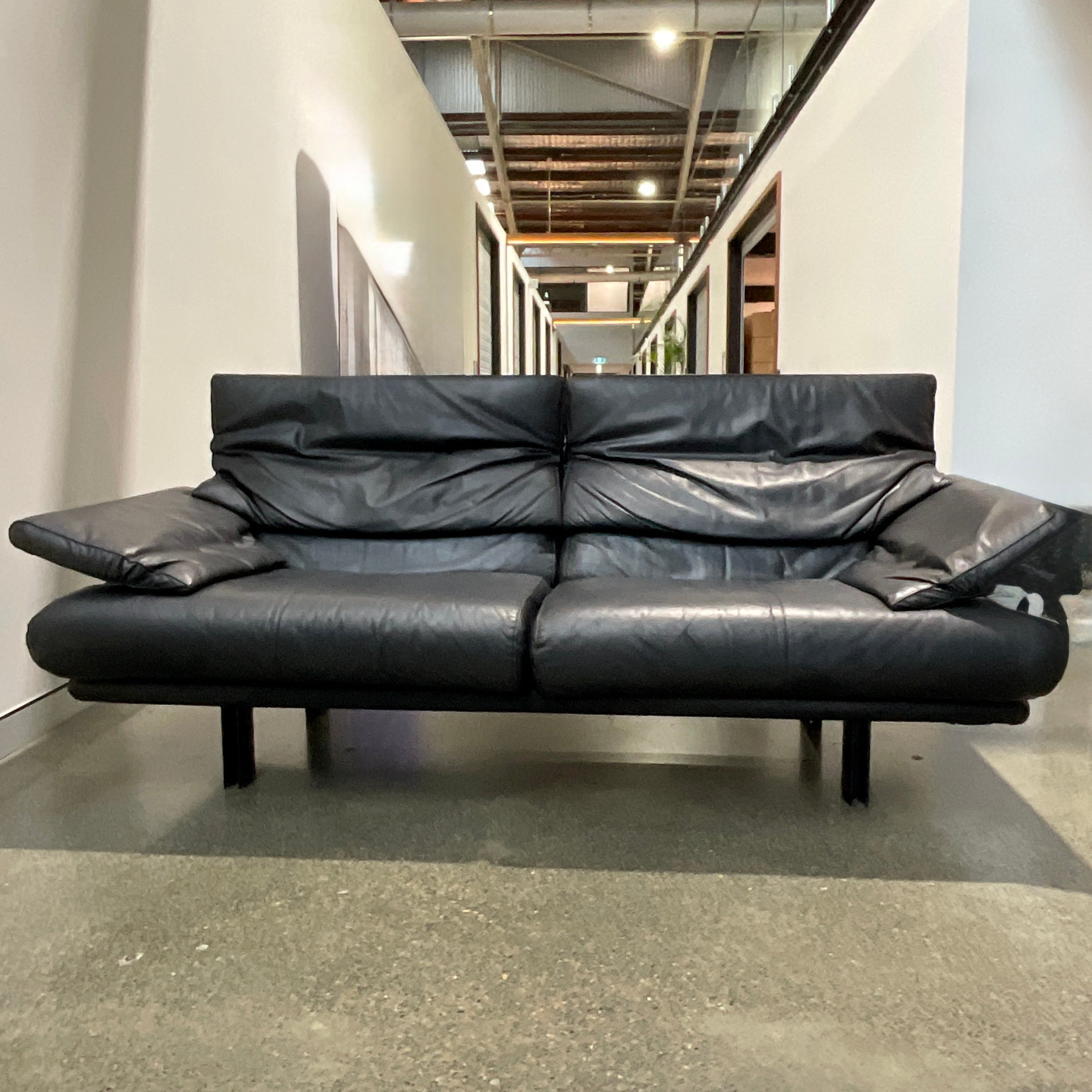 B&B Italia Alanda Sofa by Paolo Piva Black Leather | HFOC – Home