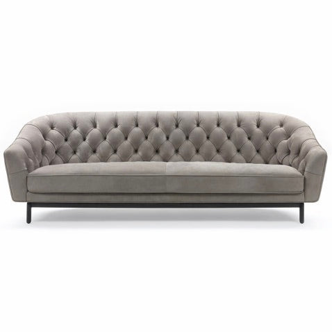 Busnelli Amouage capitonné sofa with curved lines, pre-owned designer furniture