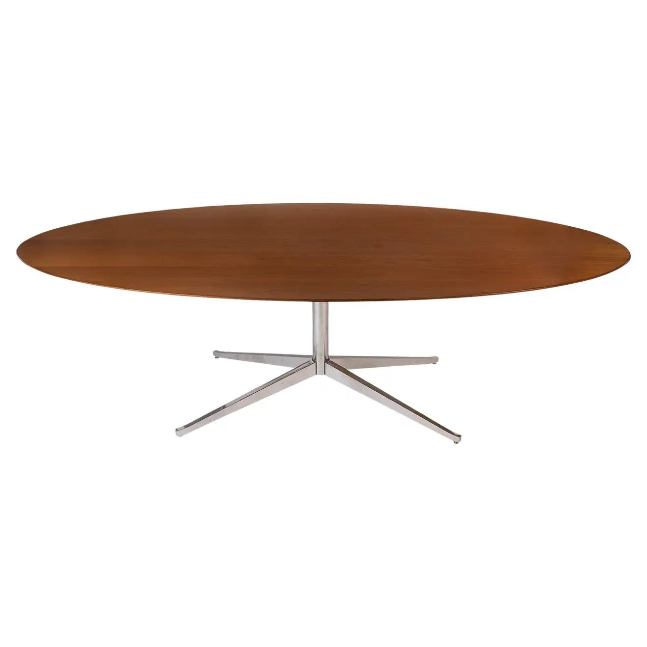 Florence Knoll oval dining table in white laminate, pre-owned designer furniture
