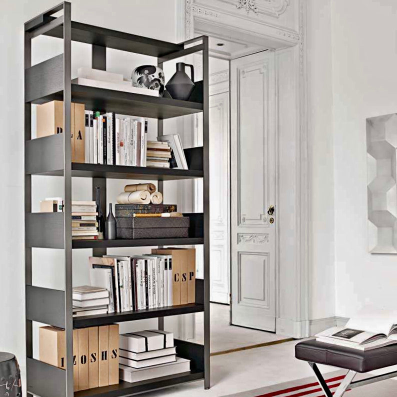 B&B Italia Maxalto Eracle bookcase by Antonio Citterio with red lacquered interior, pre-owned designer furniture