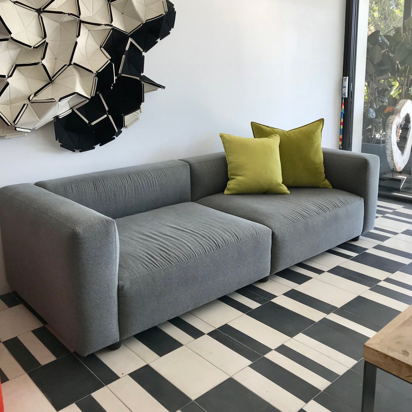 Hawley Sofa by Project 82 with rounded cushions, pre-owned designer furniture