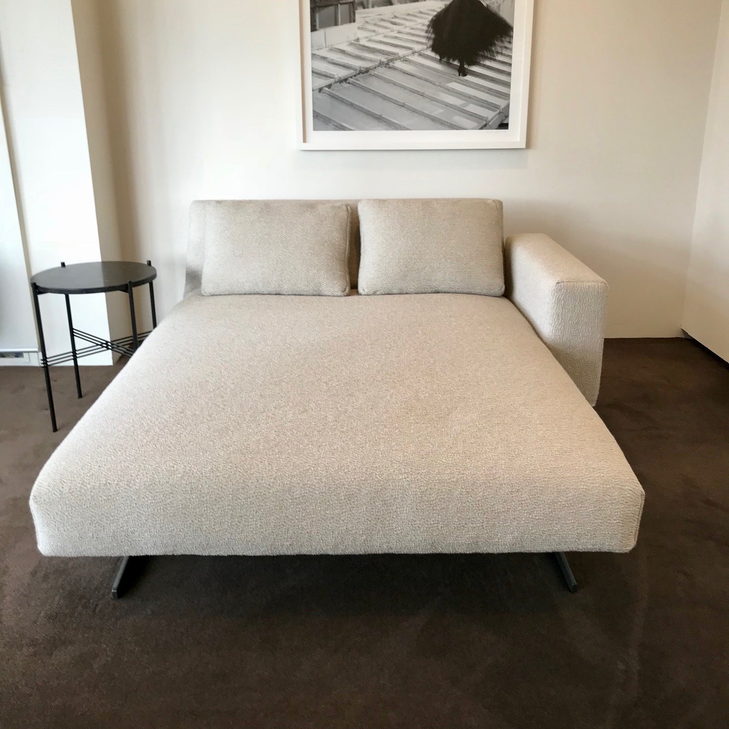 Gelosa Record chaise lounge sofa bed in Siberia upholstery with adjustable back, pre-owned designer furniture