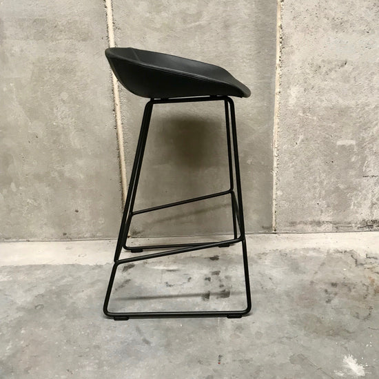 AAS38 About a Stool by Hay - Black Leather (2 available)
