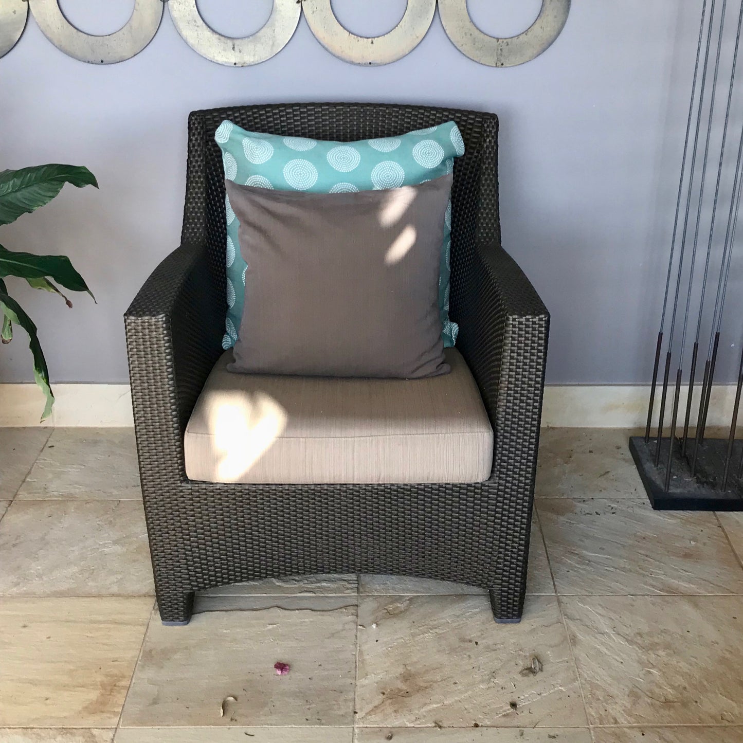 Barcelona Chair & Footstool / Side Table by Dedon (2 Available)