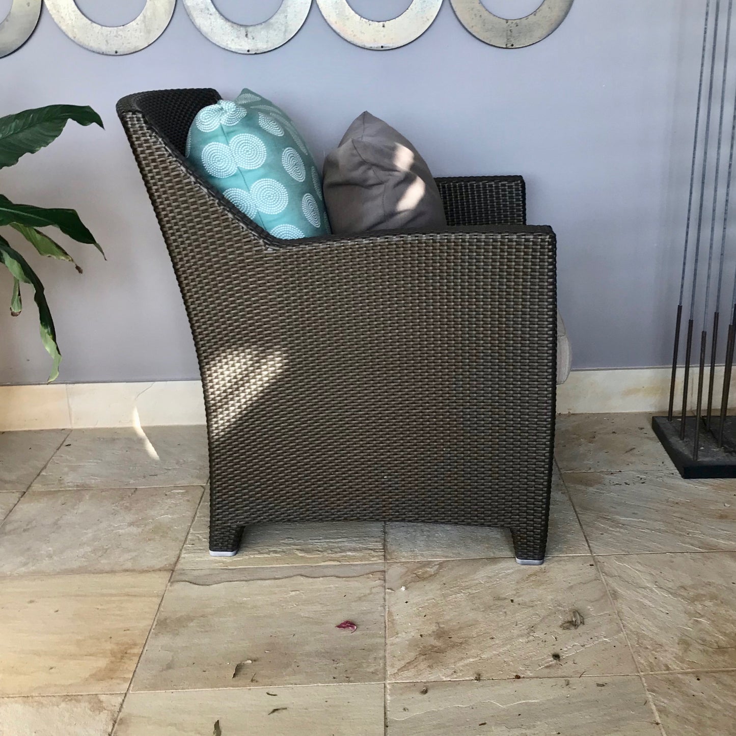 Barcelona Chair & Footstool / Side Table by Dedon (2 Available)