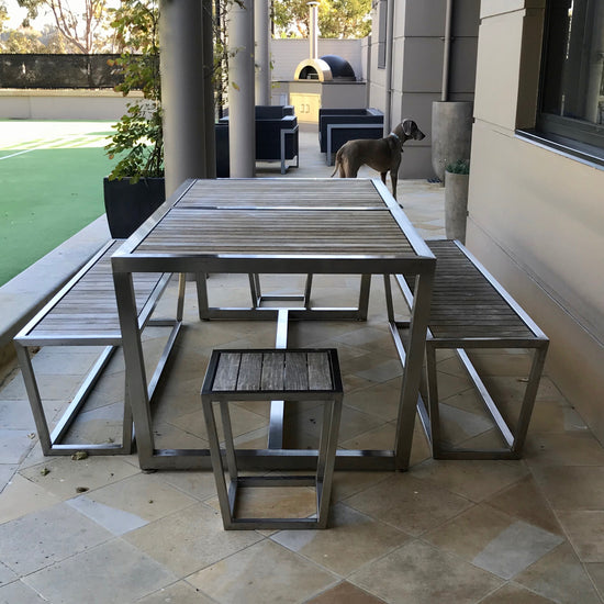 Load image into Gallery viewer, Five Piece Outdoor Table &amp;amp; Benches by Robert Plumb
