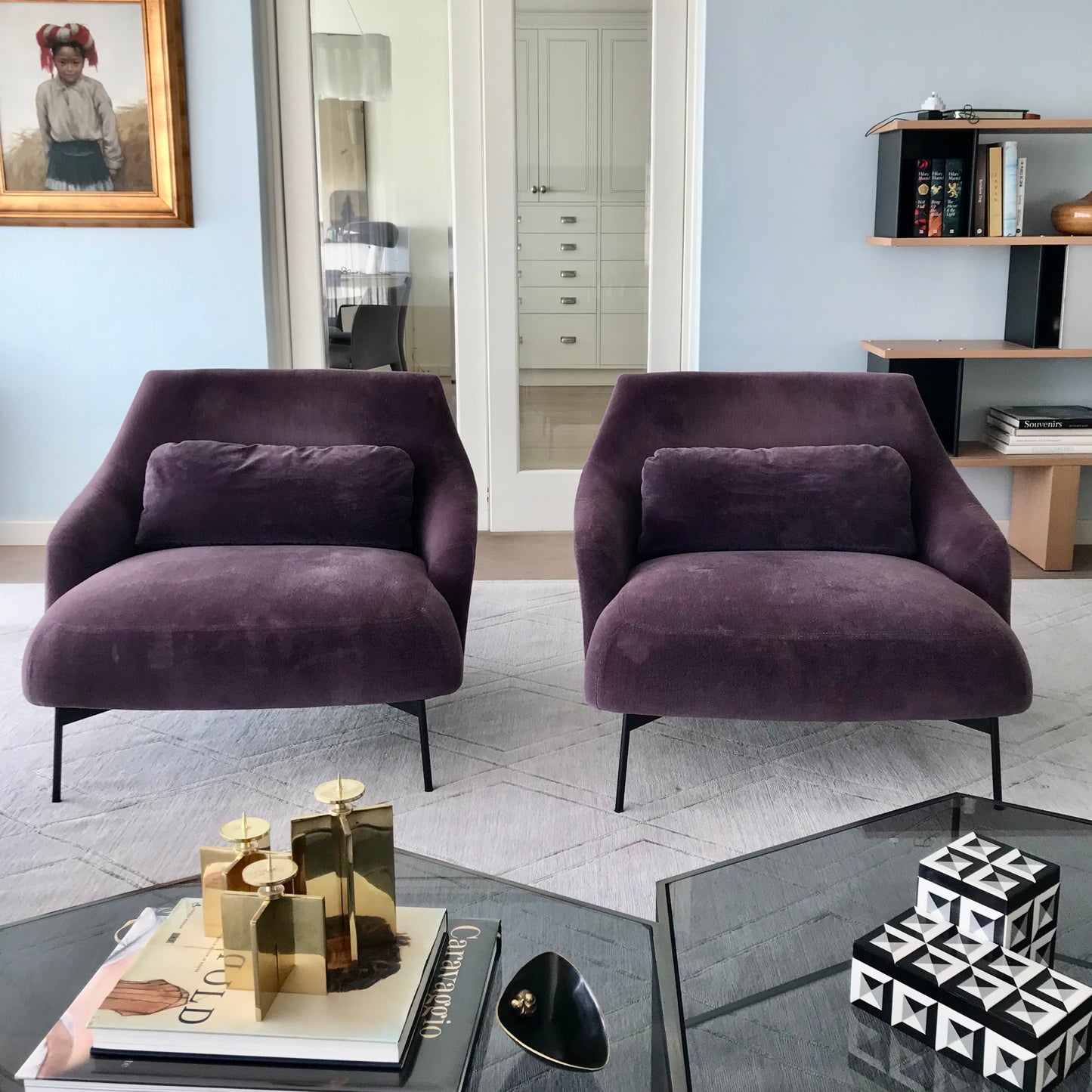 Tacchini Lima Armchair by Claesson Koivisto Rune in grey fabric, pre-owned designer furniture