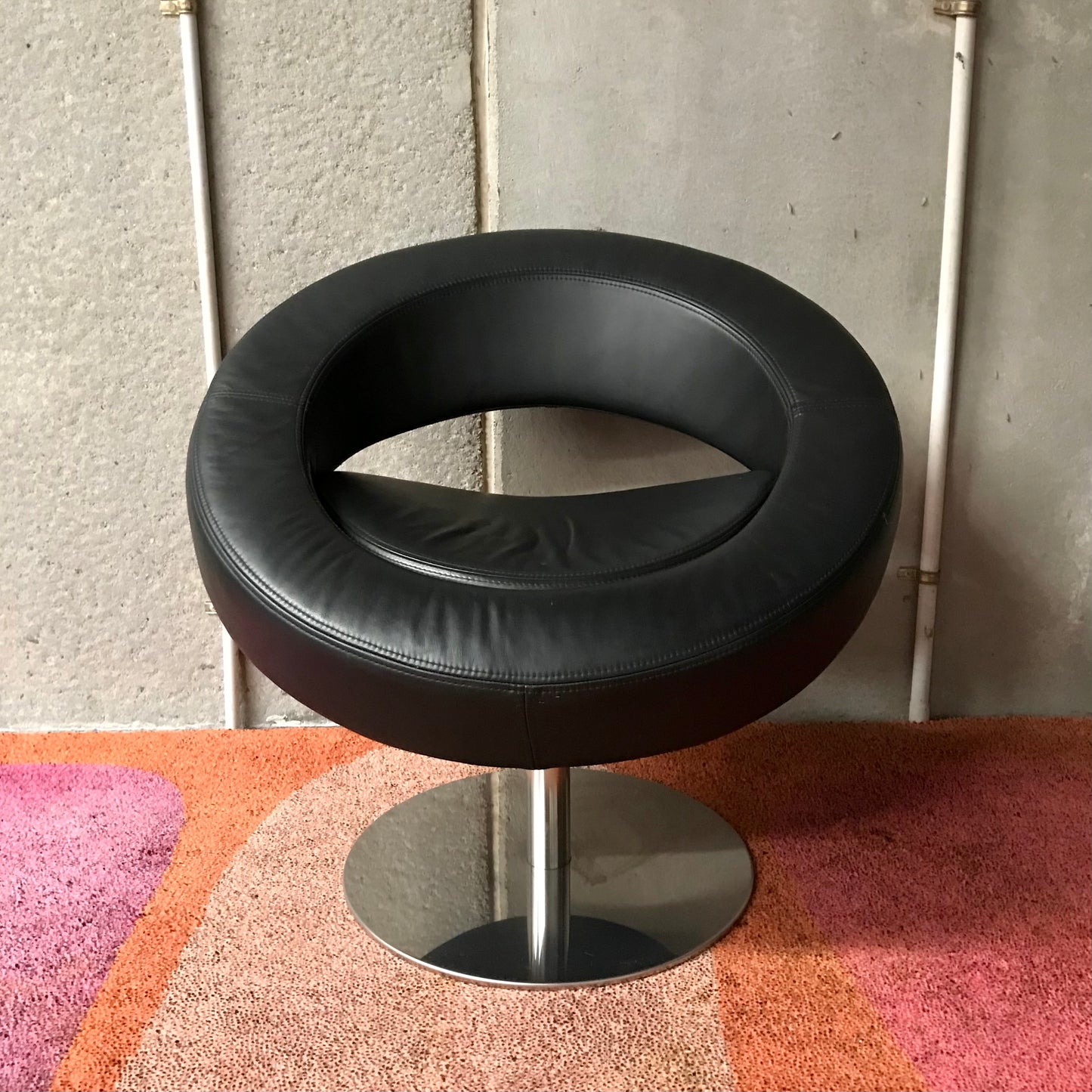 Softline Hello Chair by Busk + Hertzog in blue fabric, pre-owned designer furniture