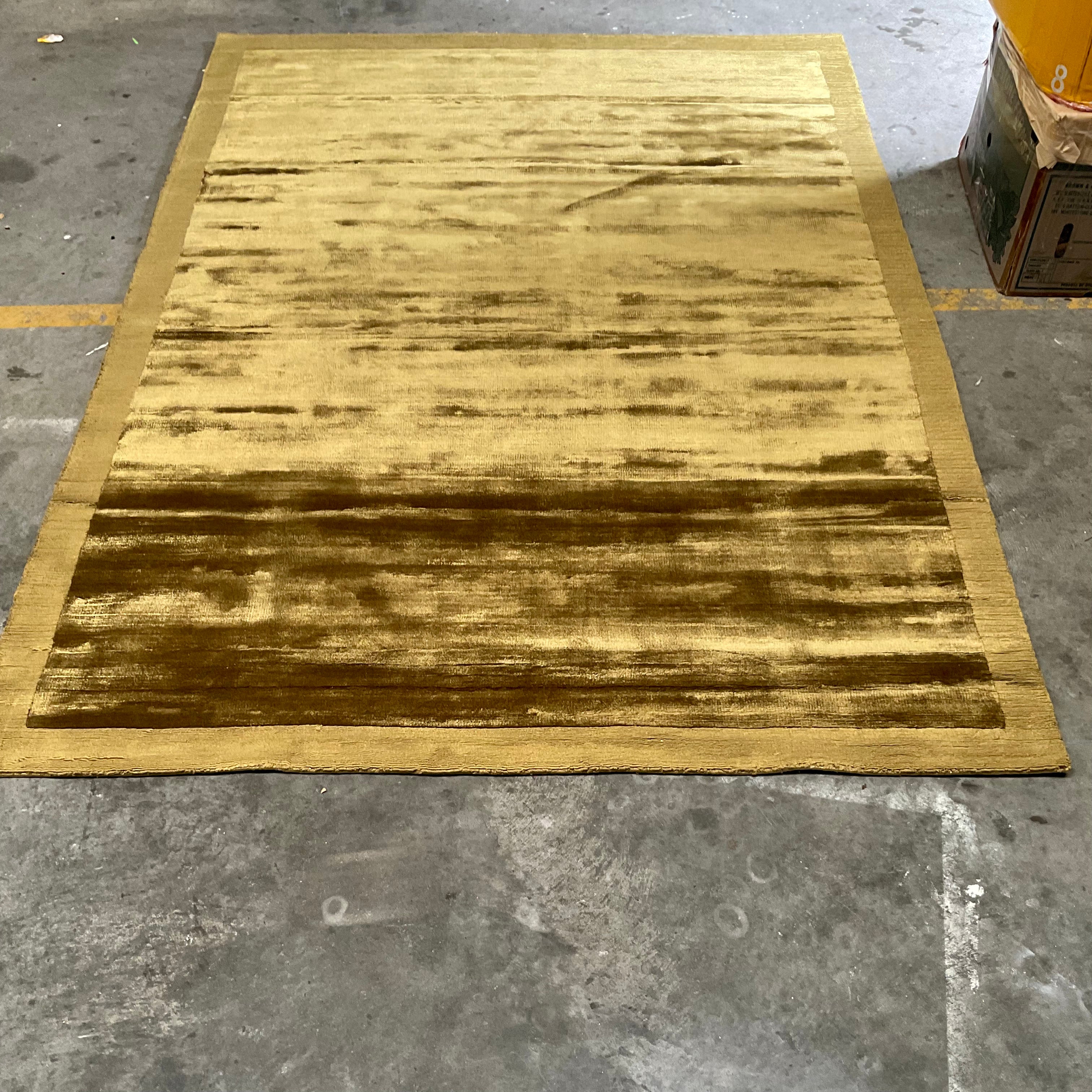 Poliform Sample Area Rug Poliform Frame Area Rug in Gold Bamboo Silk | HFOC – Home Furniture on ...