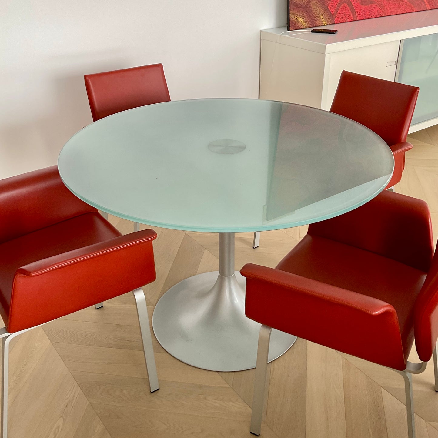 Load image into Gallery viewer, Round Glass Pedestal Table by COR
