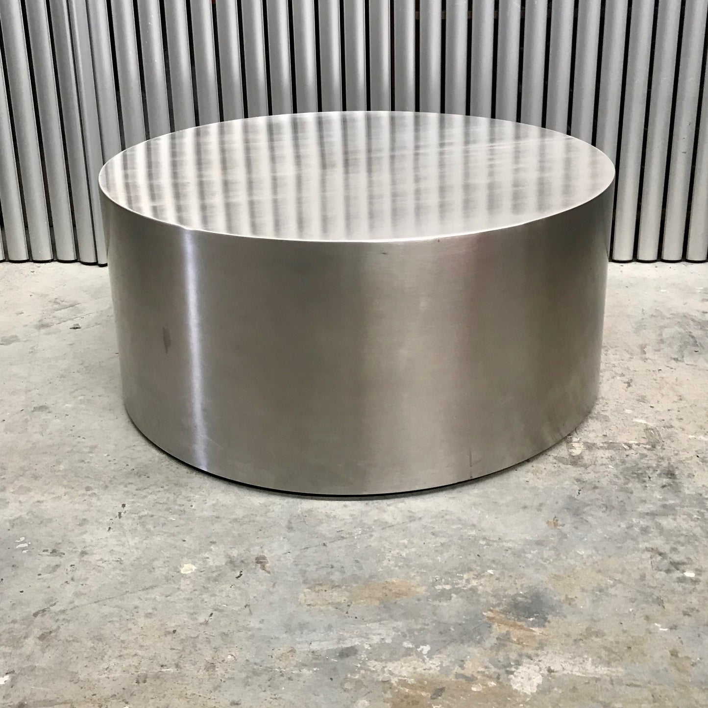 Load image into Gallery viewer, Brushed Stainless Steel Drum Table
