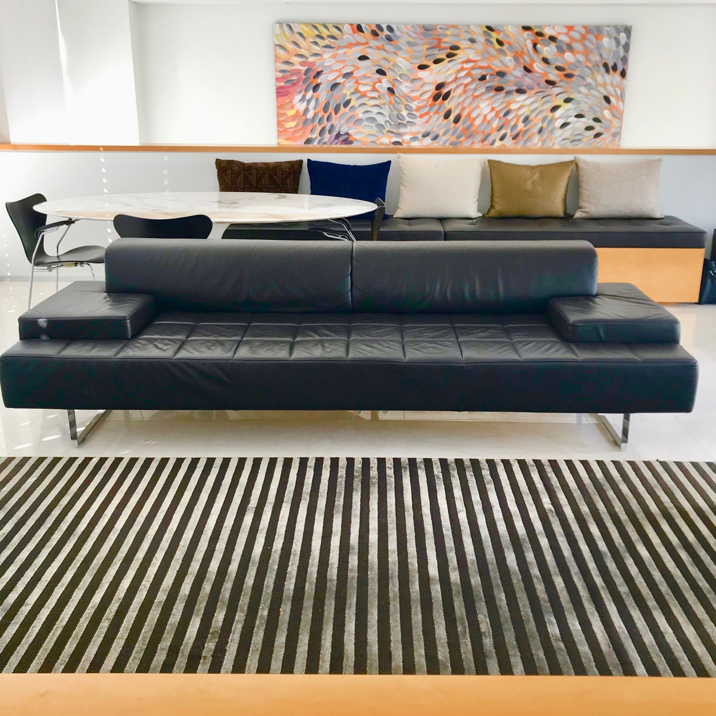 Quadra Sofa by Studio Cerri & Associates for Poltrona Frau (Brown Leather)