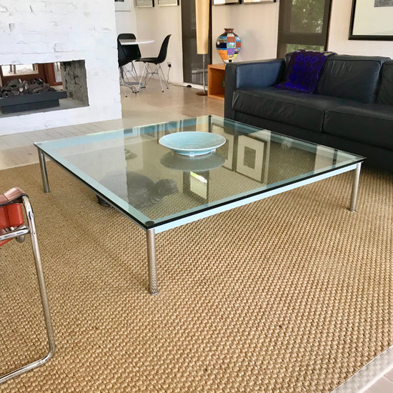 LC10-P Glass Topped Coffee Table by Le Corbusier for Cassina