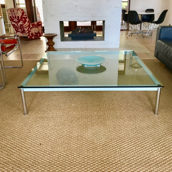 LC10-P Glass Topped Coffee Table by Le Corbusier for Cassina