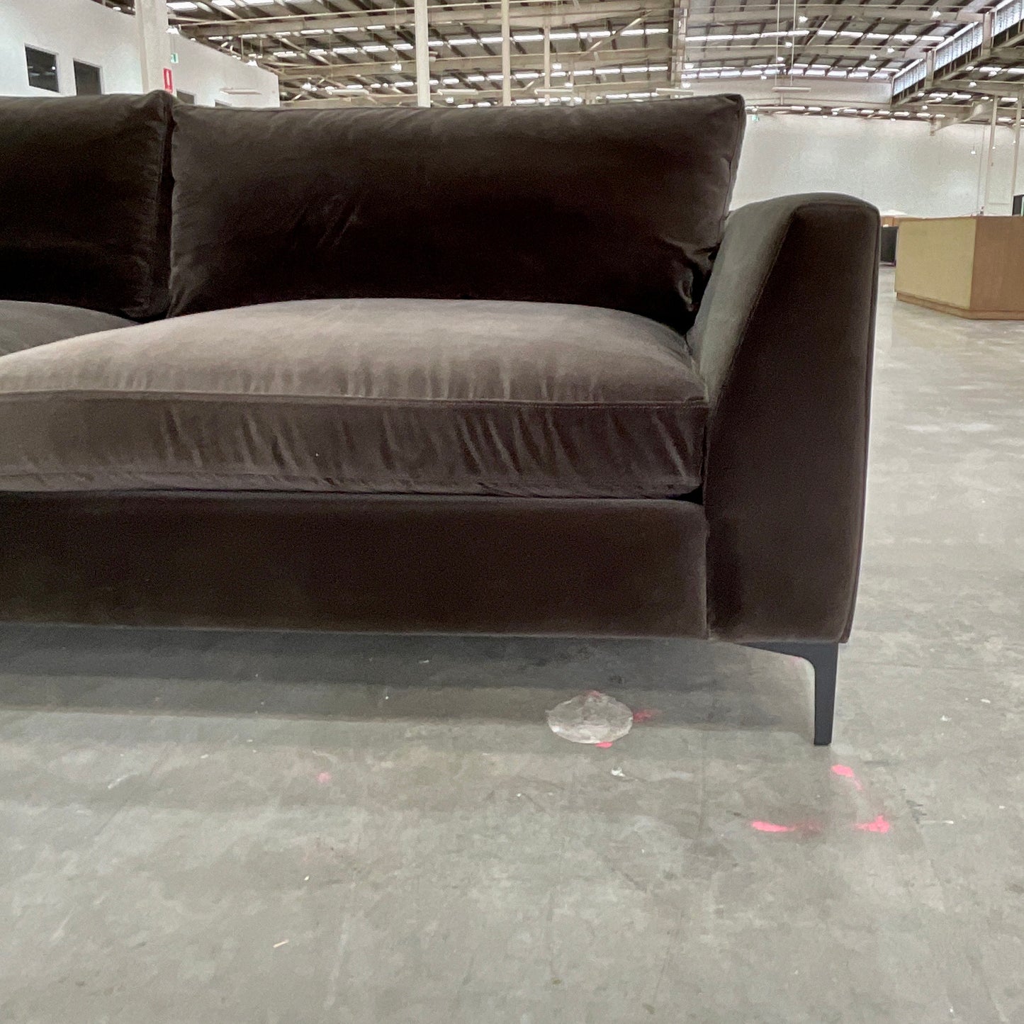 Load image into Gallery viewer, Velvet Three Seat Sofa by Coco Republic.
