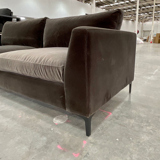 Load image into Gallery viewer, Velvet Three Seat Sofa by Coco Republic.
