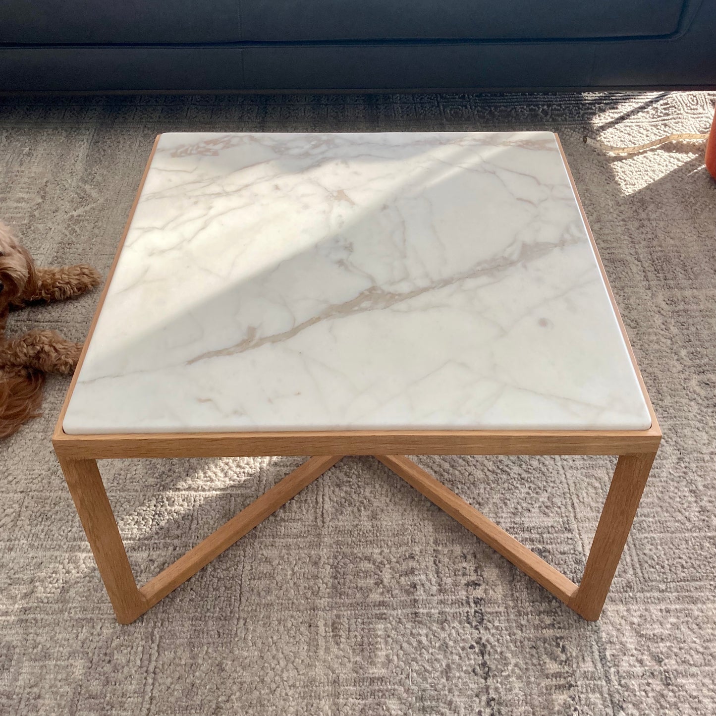 Knoll Krusin Side Table by Marc Krusin in natural finish, pre-owned designer furniture