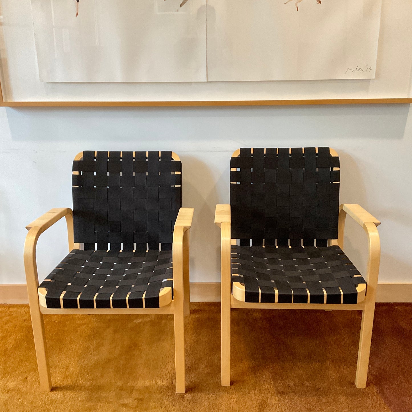 Load image into Gallery viewer, PAIR of 45 Armchairs by Alvar Aalto for Artek (Black)
