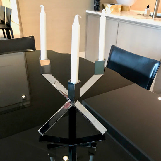 Starlight 3 Arm Metal Candlestick by Fendi Casa
