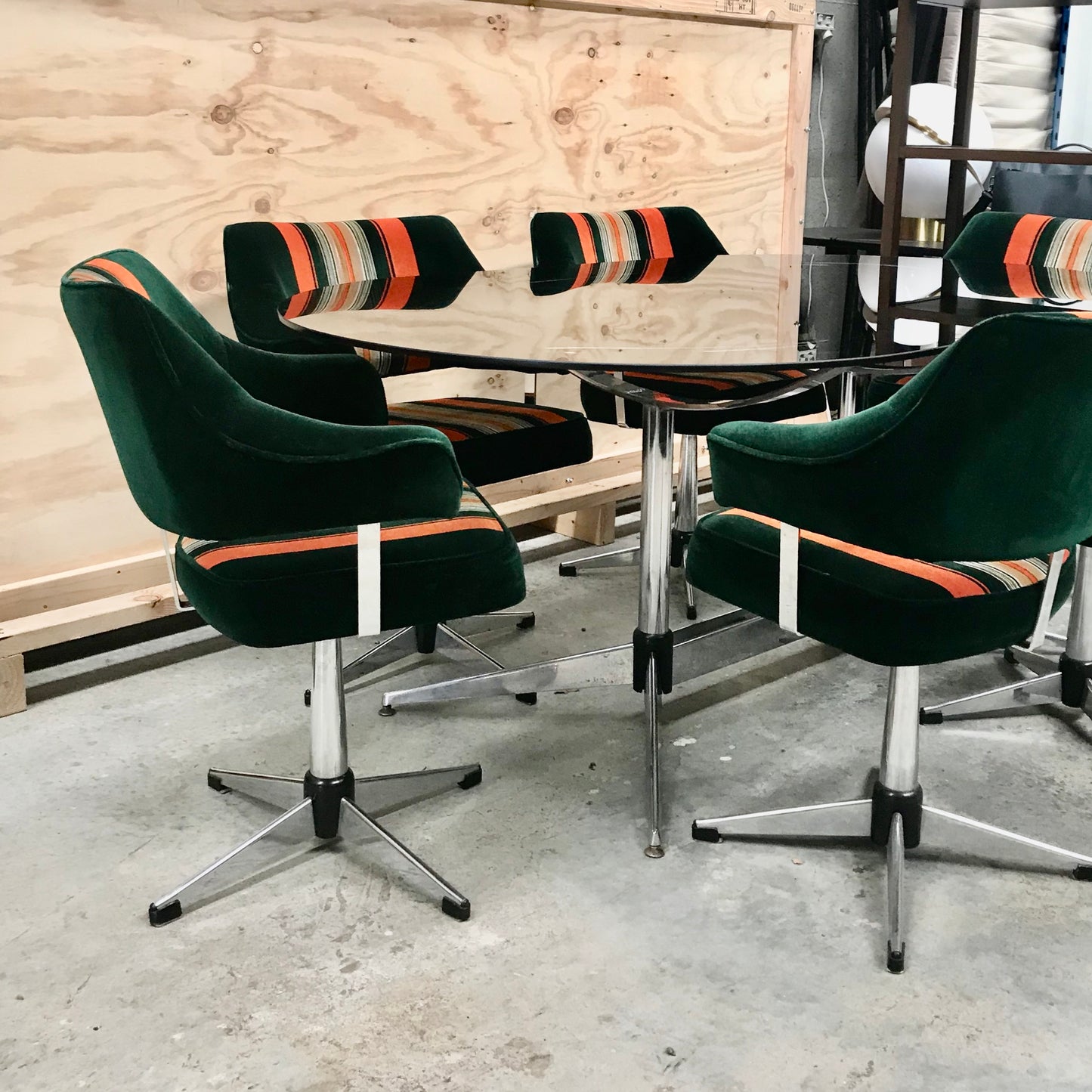 Set of SIX Vintage 60's Swivel Dining Chairs by Ultra
