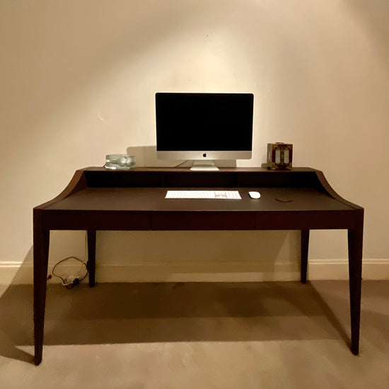 Load image into Gallery viewer, Leather Top Writing Desk by Boyd Blue
