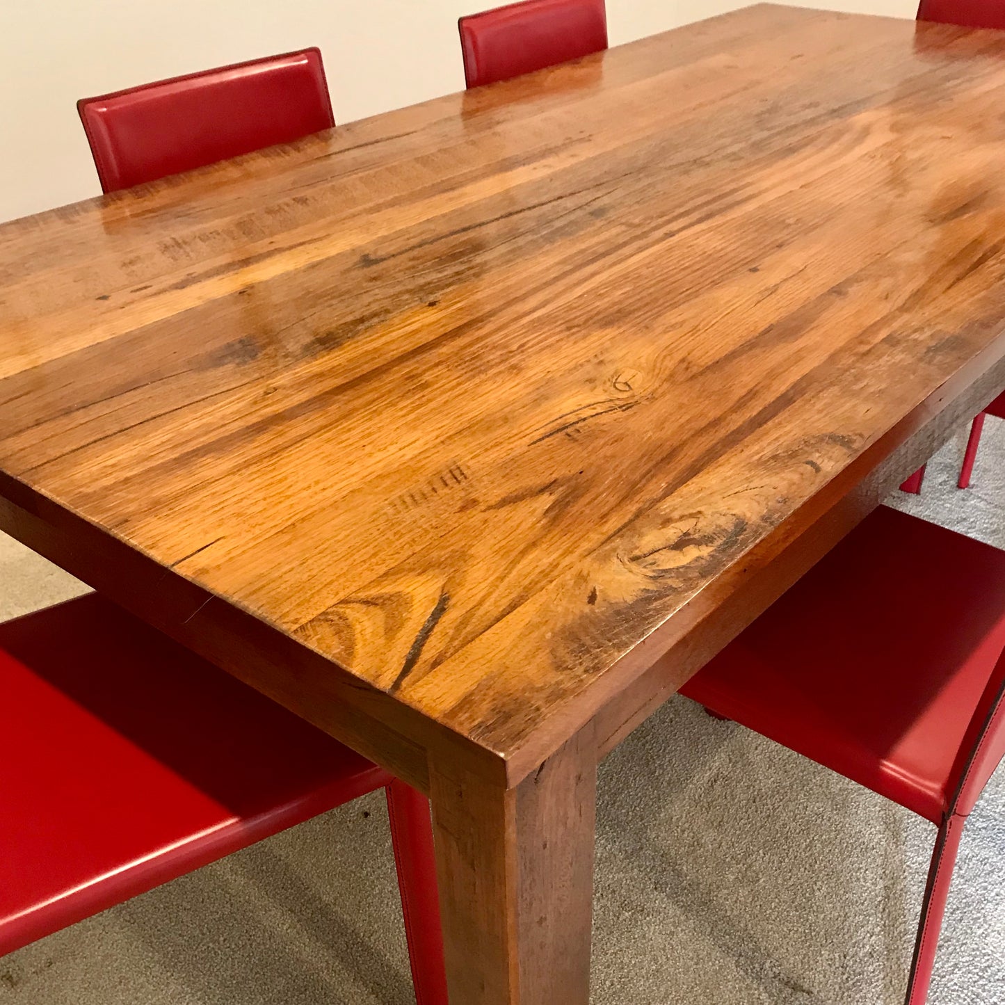 Jimmy Possum solid timber dining table in natural wood finish, pre-owned designer furniture