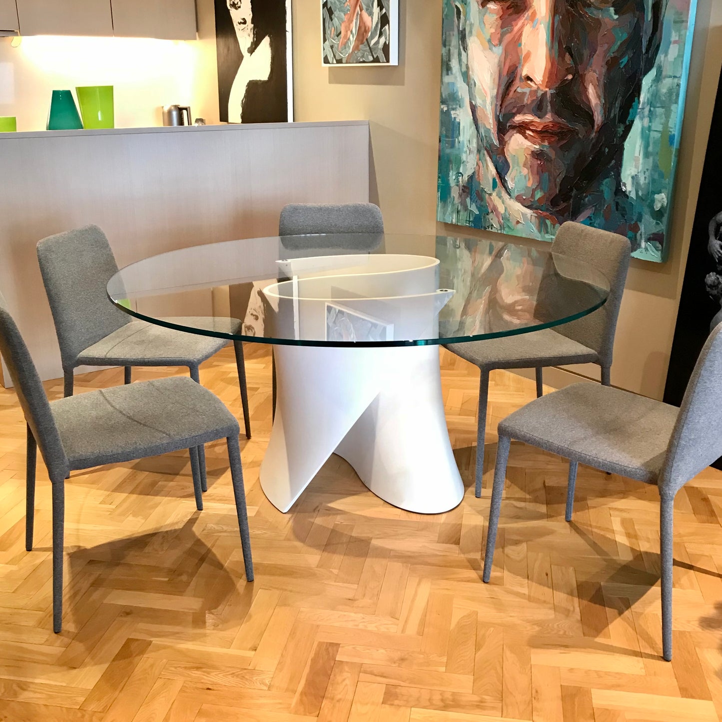 S Table by Xavier Lust for MDF Italia with twisted S-shaped stand, pre-owned designer furniture
