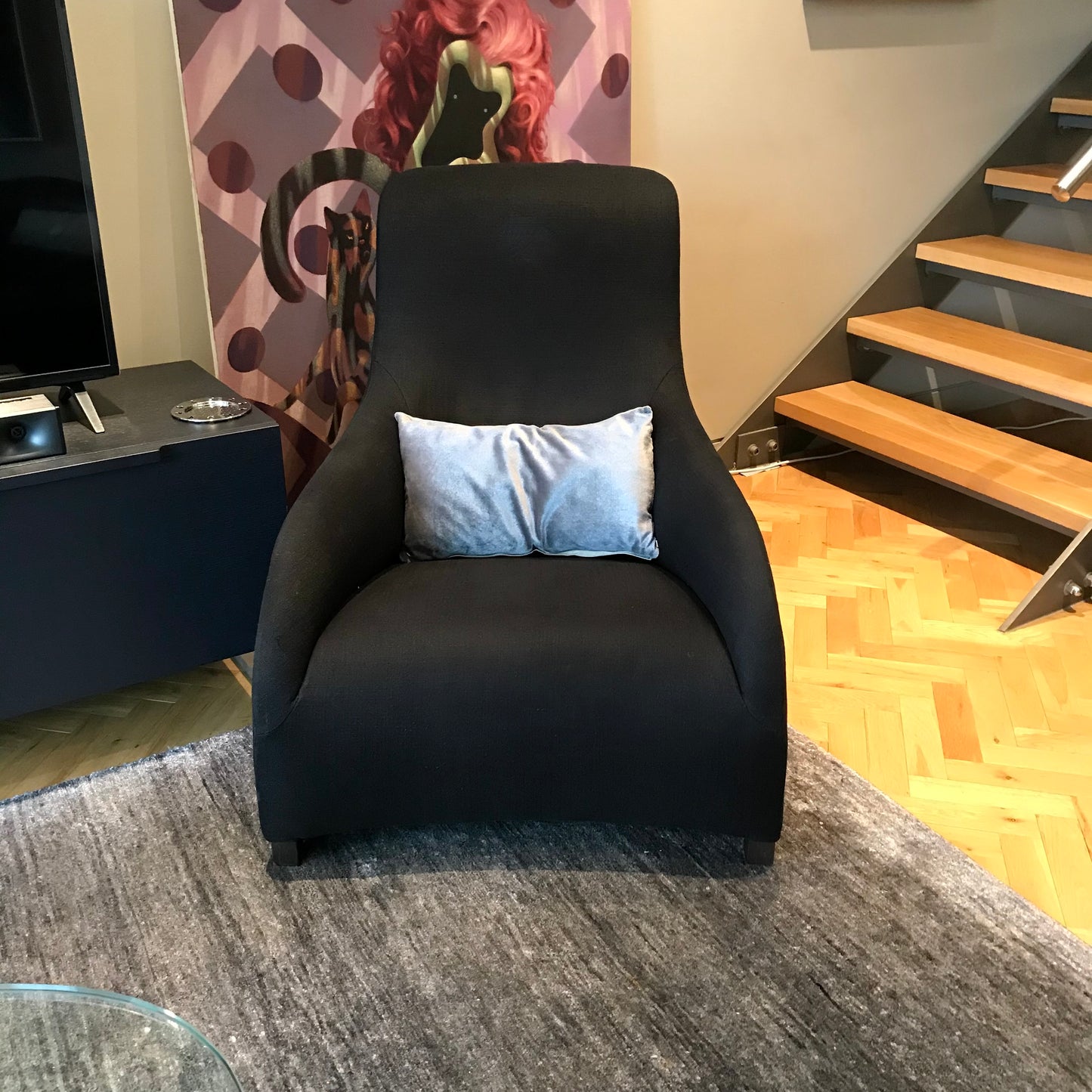 B&B Italia Kalos Armchair in black fabric by Antonio Citterio - pre-owned designer furniture