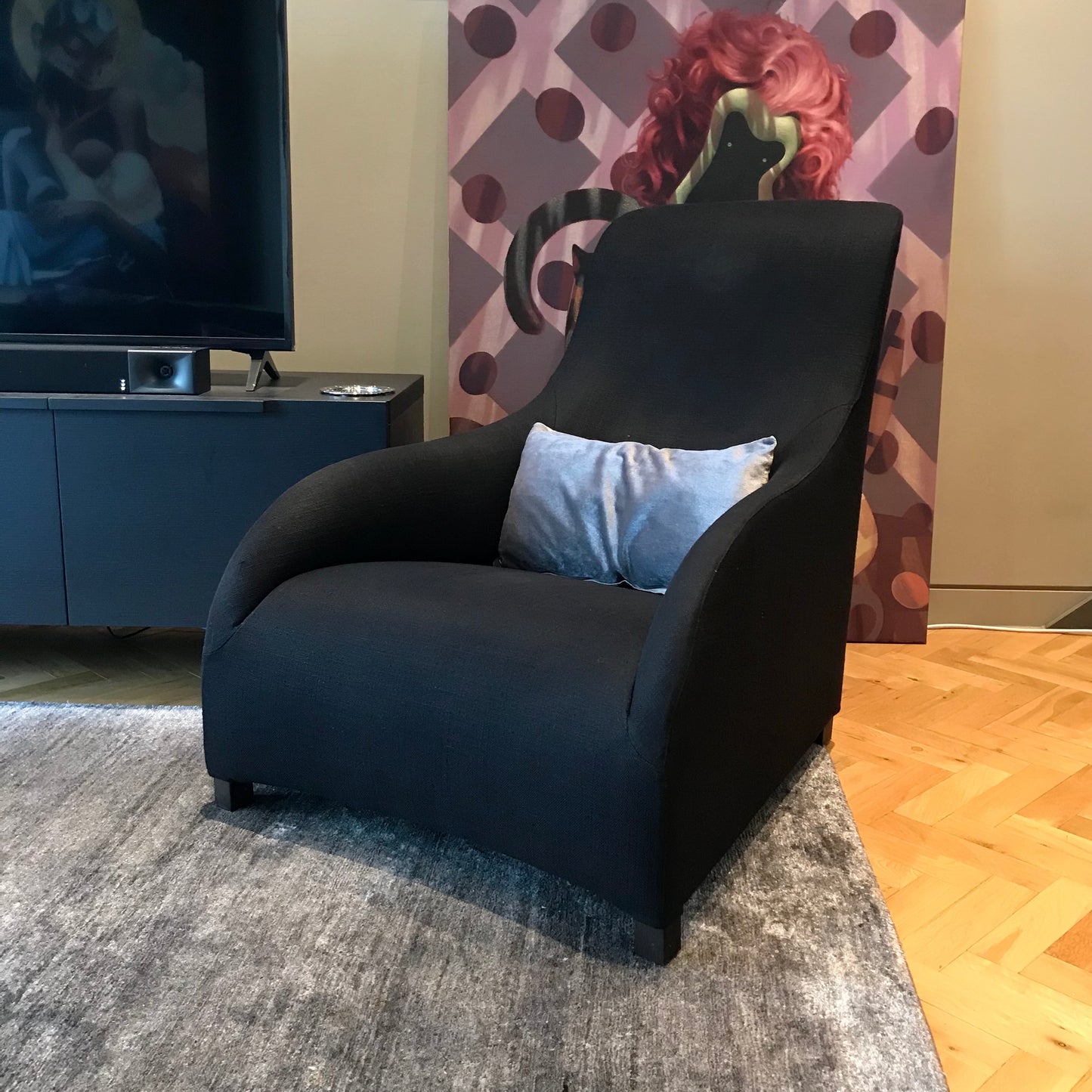 B&B Italia Kalos Armchair in black fabric by Antonio Citterio - pre-owned designer furniture