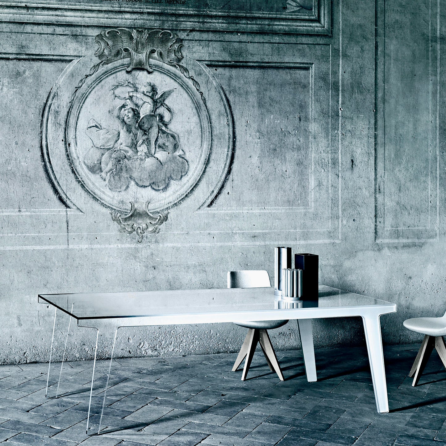 Faint Dining Table by Patricia Urquiola for Glas Italia